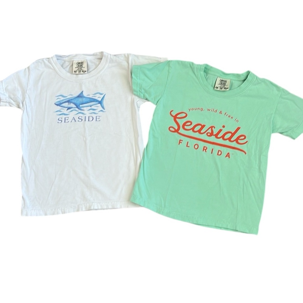 Seaside, FL White and Green Short Sleeve Tees with Graphic Designs